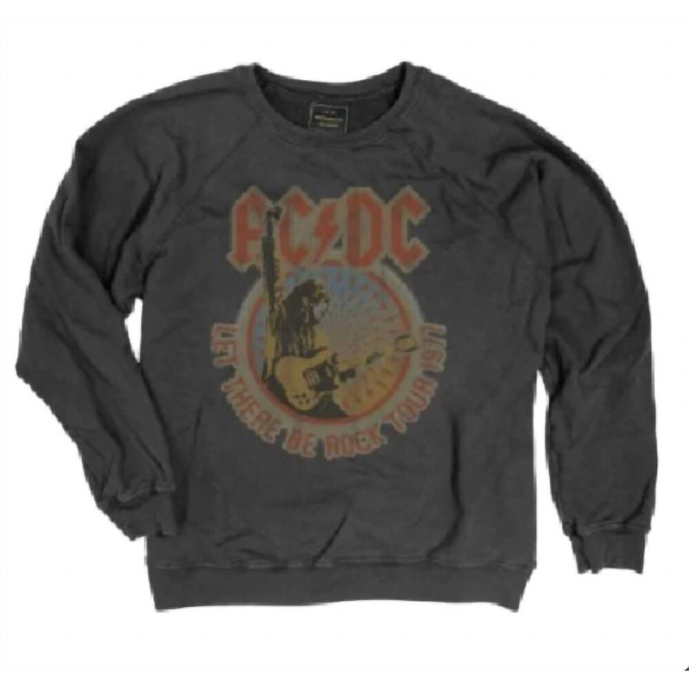 NEW THE ORIGINAL RETRO BRAND women's acdc let there be rock sweatshirt in vintag